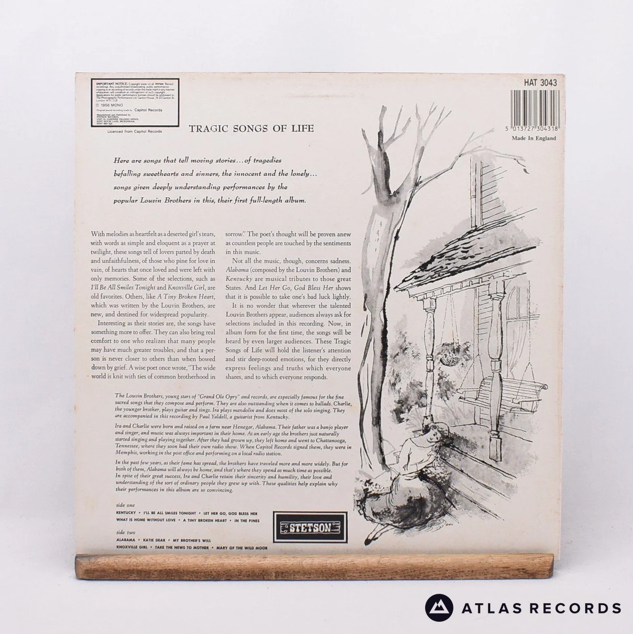 The Louvin Brothers - Tragic Songs Of Life - A-1 B-1 LP Vinyl Record - EX/EX - Image 2