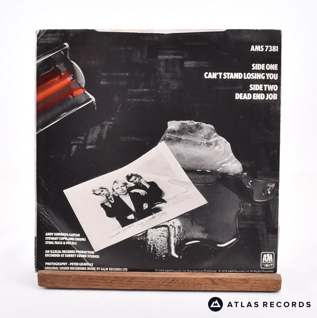 The Police - Can't Stand Losing You - Blue 7" Vinyl Record - VG+/VG+ - Image 2