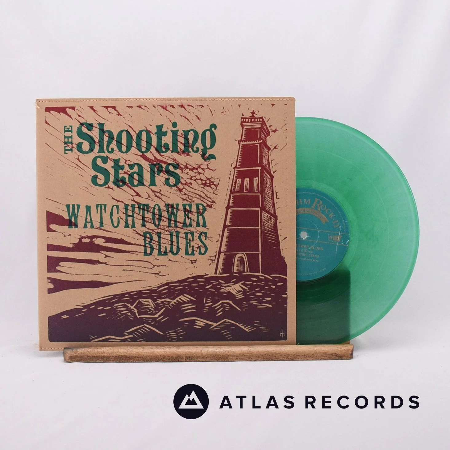 The Shooting Stars - Watchtower Blues - Green 10" Vinyl Record - EX/EX