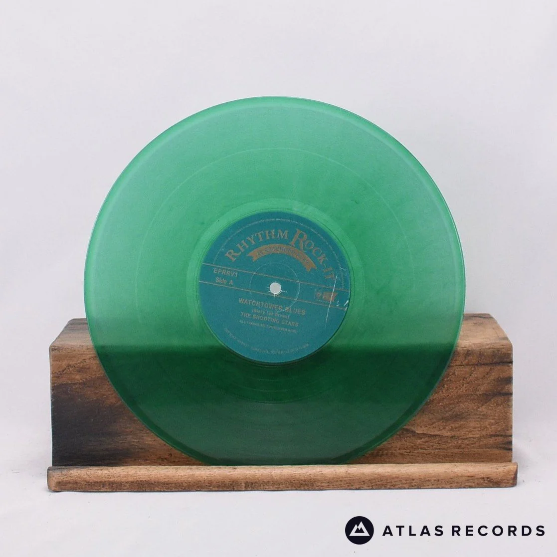 The Shooting Stars - Watchtower Blues - Green 10" Vinyl Record - EX/EX - Image 3