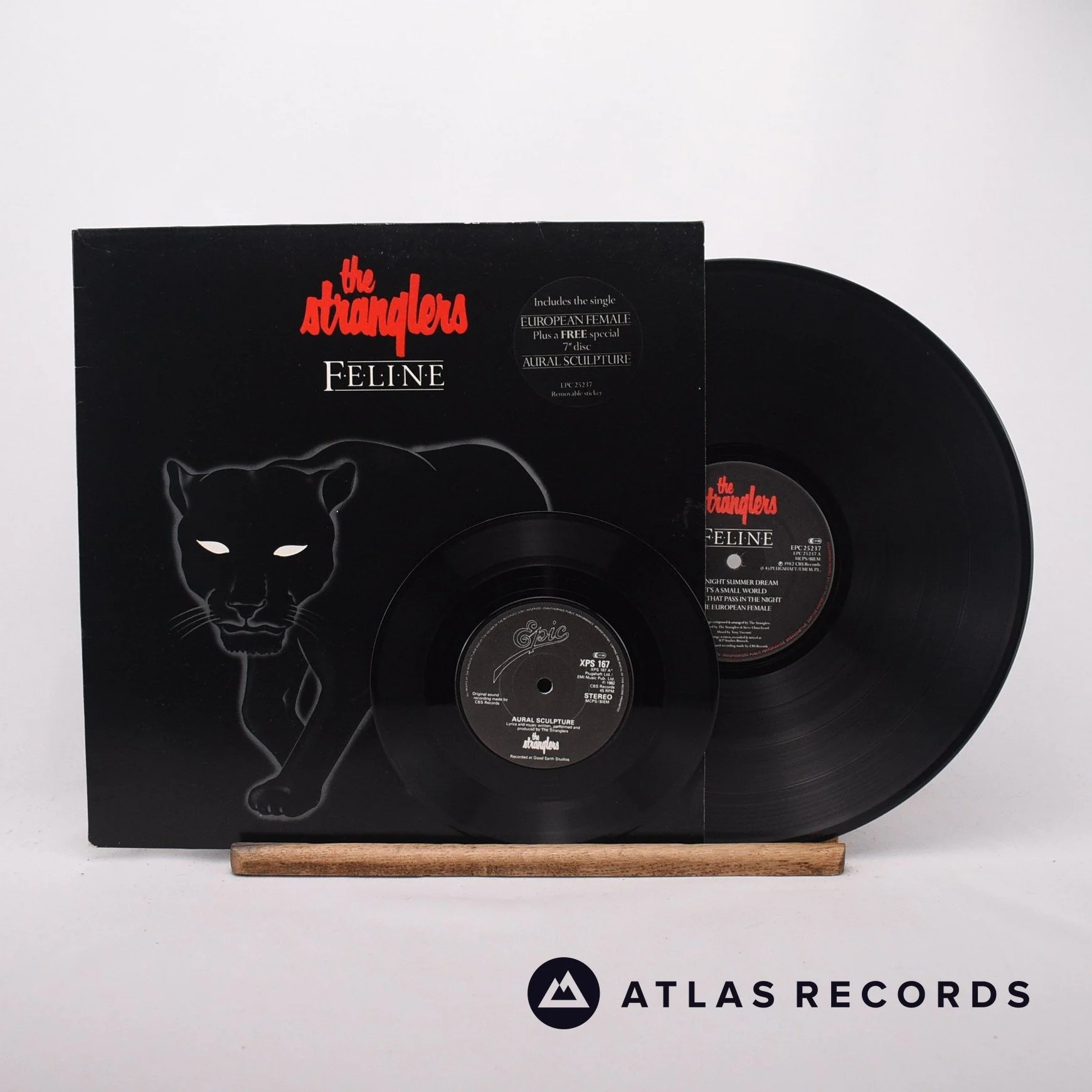 The Stranglers - Feline - Embossed Sleeve A1 B3 A2 LP + 7" Vinyl Record - VG+/EX