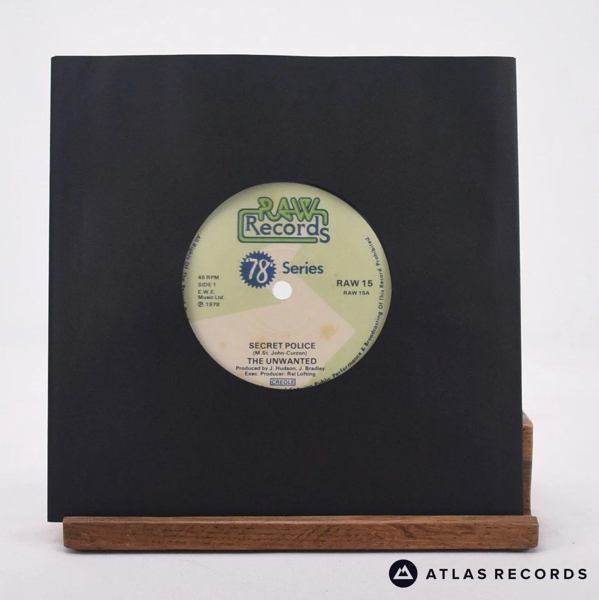 The Unwanted - Secret Police - 7" Vinyl Record - VG+