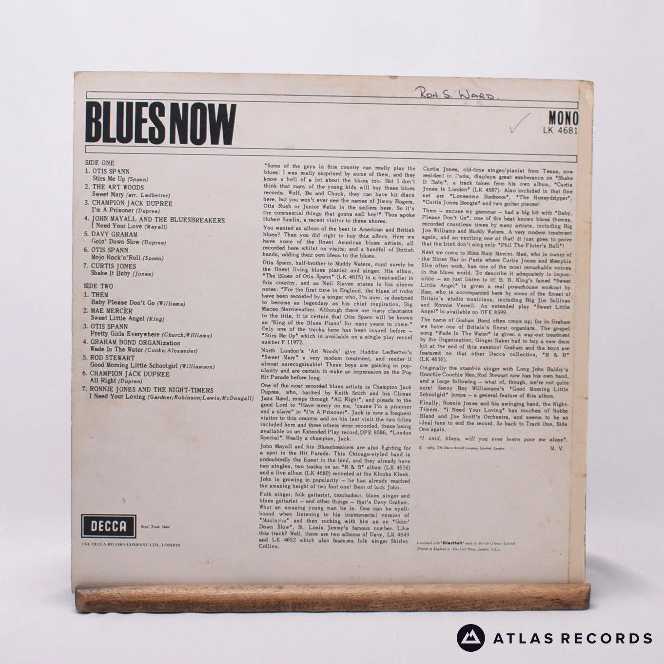 Various - Blues Now - Mono -1K -2K LP Vinyl Record - VG+/VG+ - Image 2